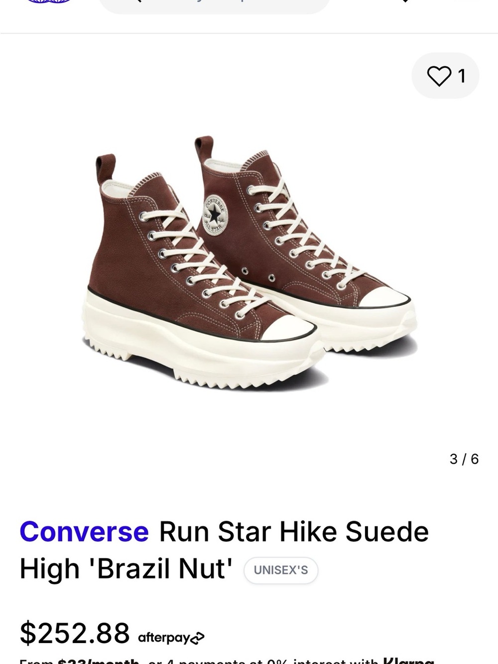 Converse Run Star Hike High Top in Brown and White